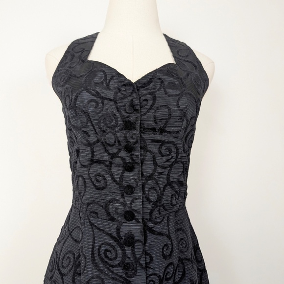 Le Chateau Black Mini Dress Size XS Vintage Sleeveless - Picture 5 of 11